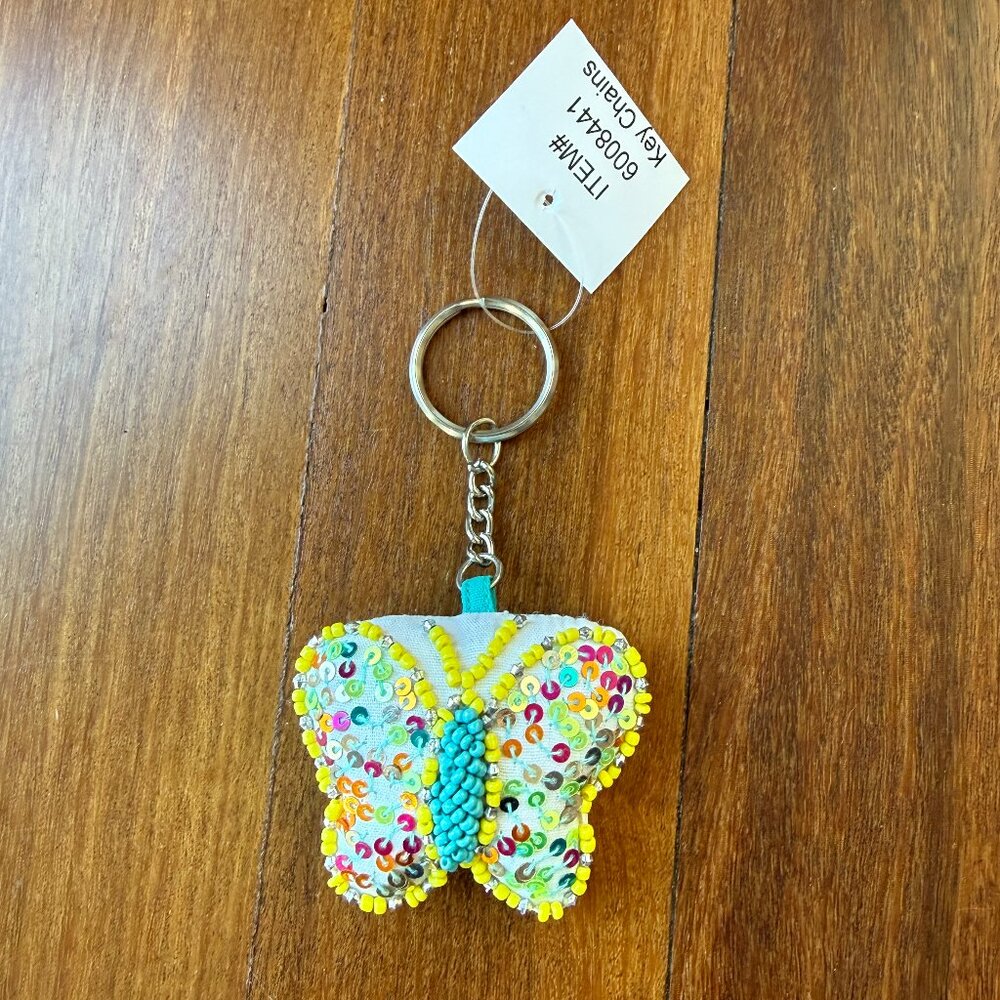 NEW Beaded Butterfly Keychain